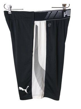 Puma Mens Athletic Shorts M Black White Sporty Dry Cell 22.5" Pockets Activewear